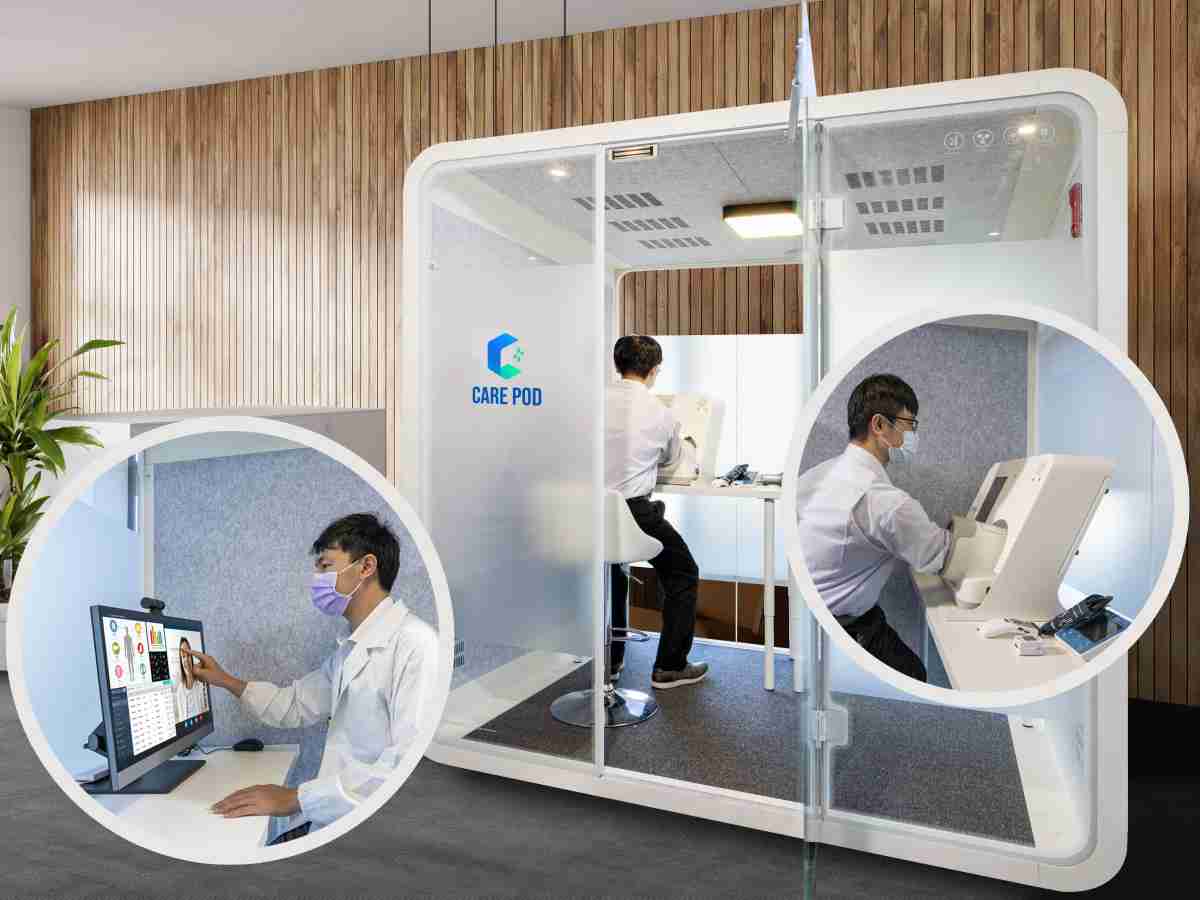 达擎于医疗科技展中展出＂远距诊疗舱＂，，，以因应医疗数字化及社会高龄化趋势下、、、复诊及慢性病患等族群对于远距看诊需求逐渐升高所推出的创新整合方案。。。多功能合一、、、、高隐私性的远距诊疗舱可根据病患端与医师端的不同需求，，提供弹性化及客制化功能，，，节省医生和病患的精力及时间