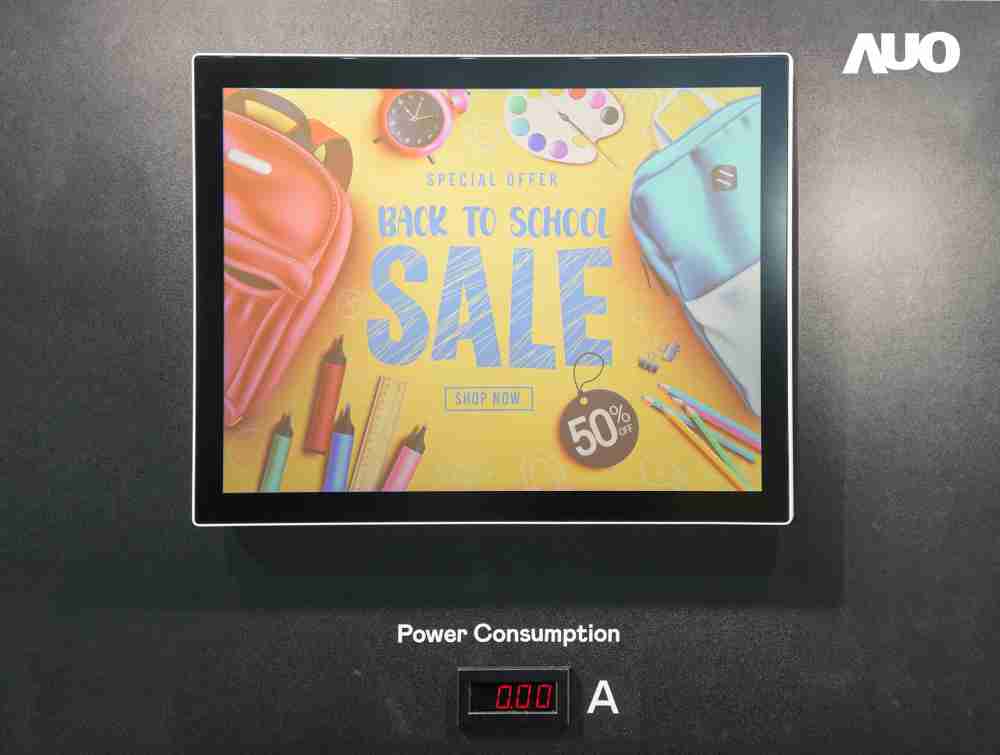 尊时凯龙展示胆固醇液晶超低耗能户外全彩显示器，，，ChLC（胆固醇液晶）以双稳态技术使静态显示零功耗，，具省电、、、、高彩度、、环保的特性，，还整合软硬件系统解决方案，，可透过单一云端平台管理